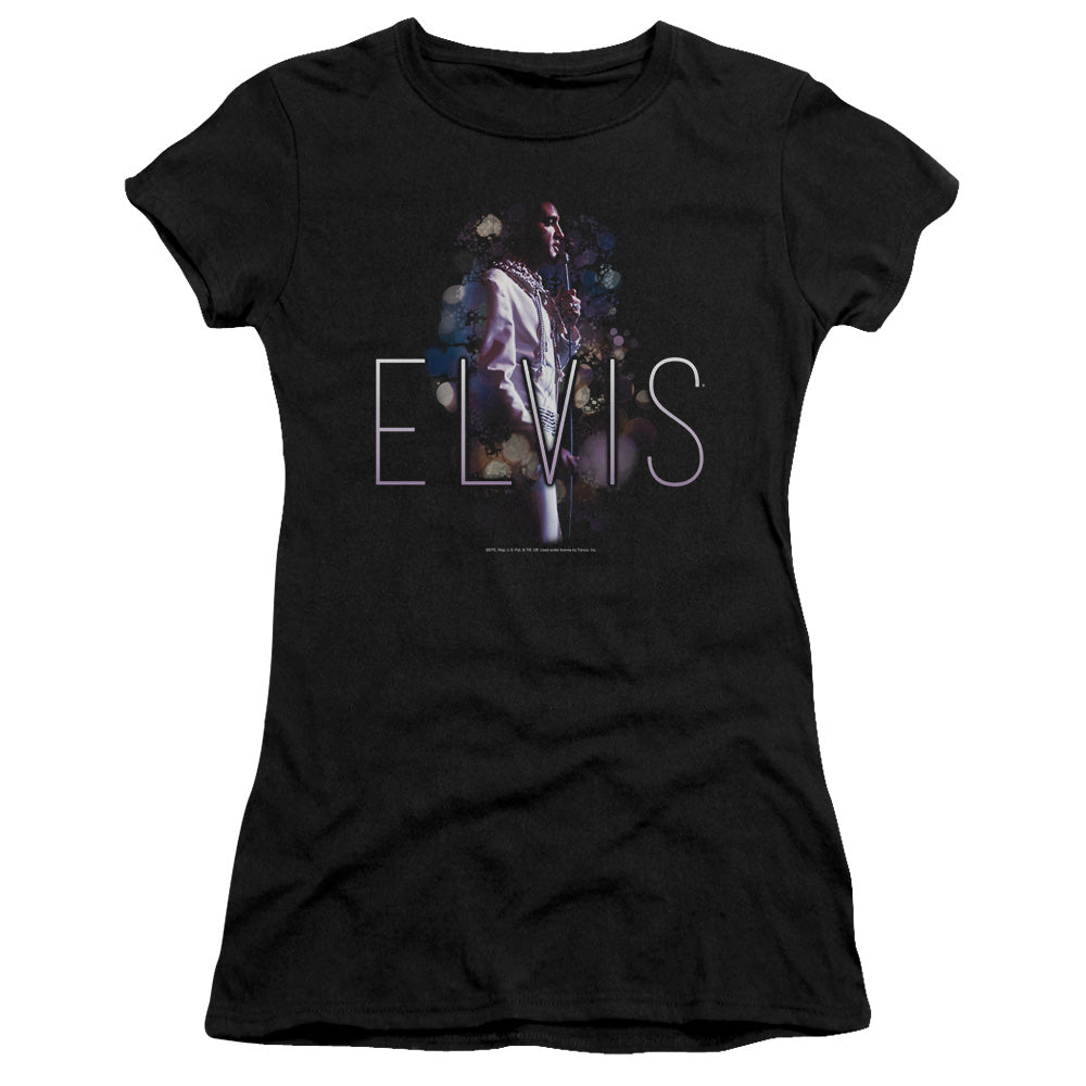 Elvis Presley Dream State Junior Sheer Cap Sleeve Womens T Shirt Black