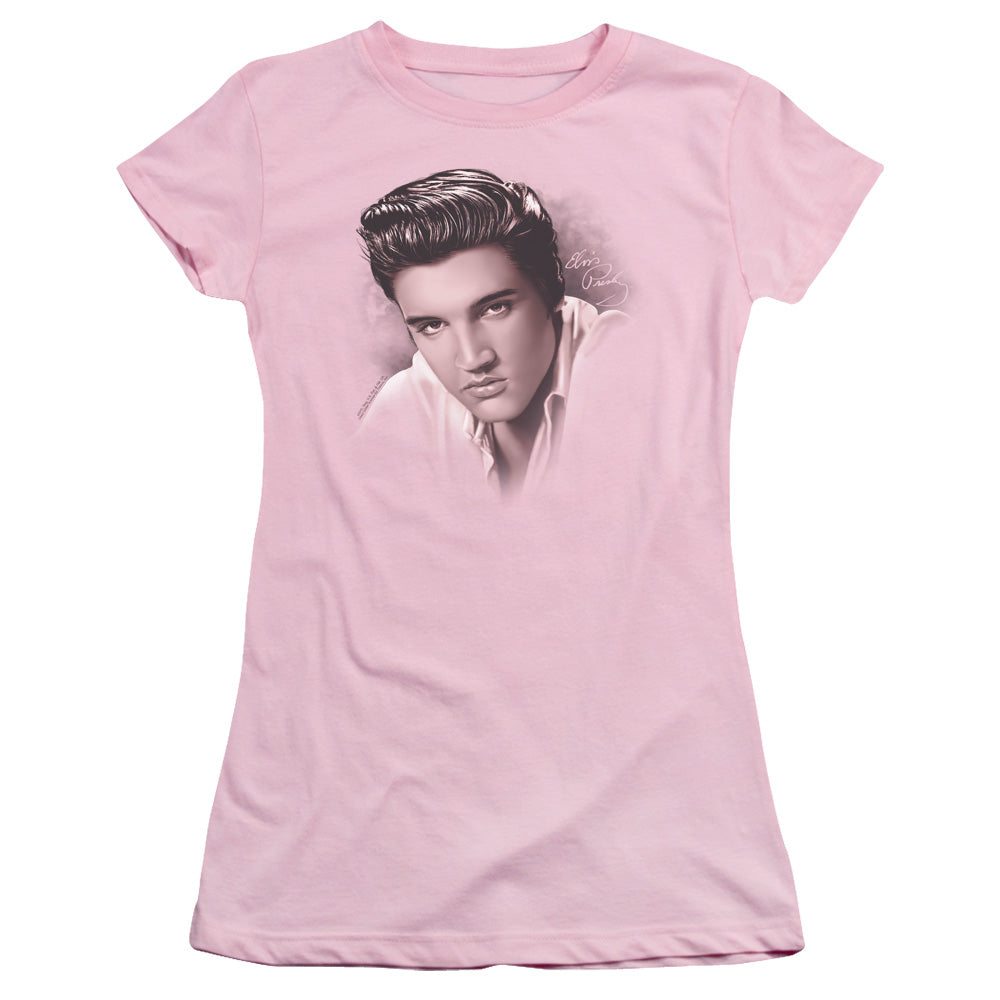 Elvis Presley the Stare Junior Sheer Cap Sleeve Womens T Shirt Pink