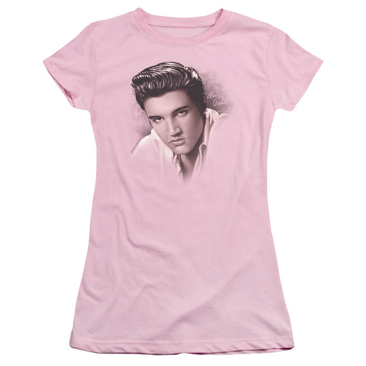 Elvis Presley the Stare Junior Sheer Cap Sleeve Womens T Shirt Pink