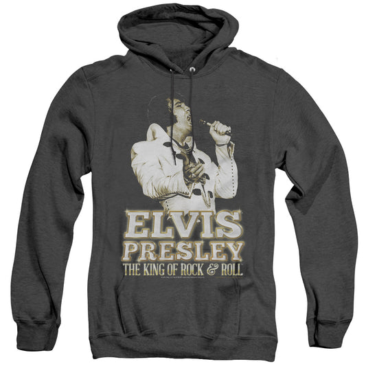 Elvis Presley Golden Mens Heather Hoodie Black Officially Licensed