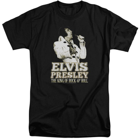 Elvis Presley Golden Mens Tall T Shirt Black