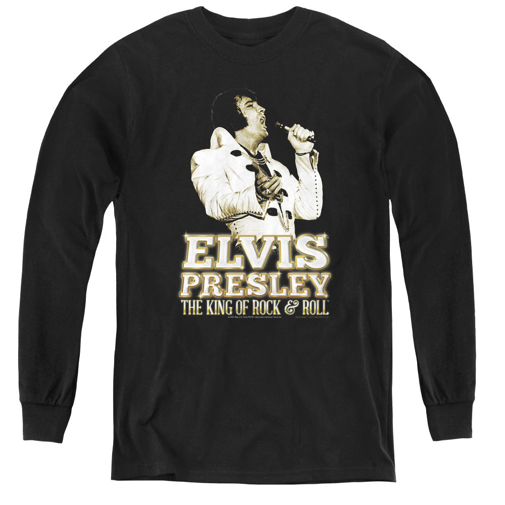 Elvis Presley Golden Long Sleeve Kids Youth T Shirt Black