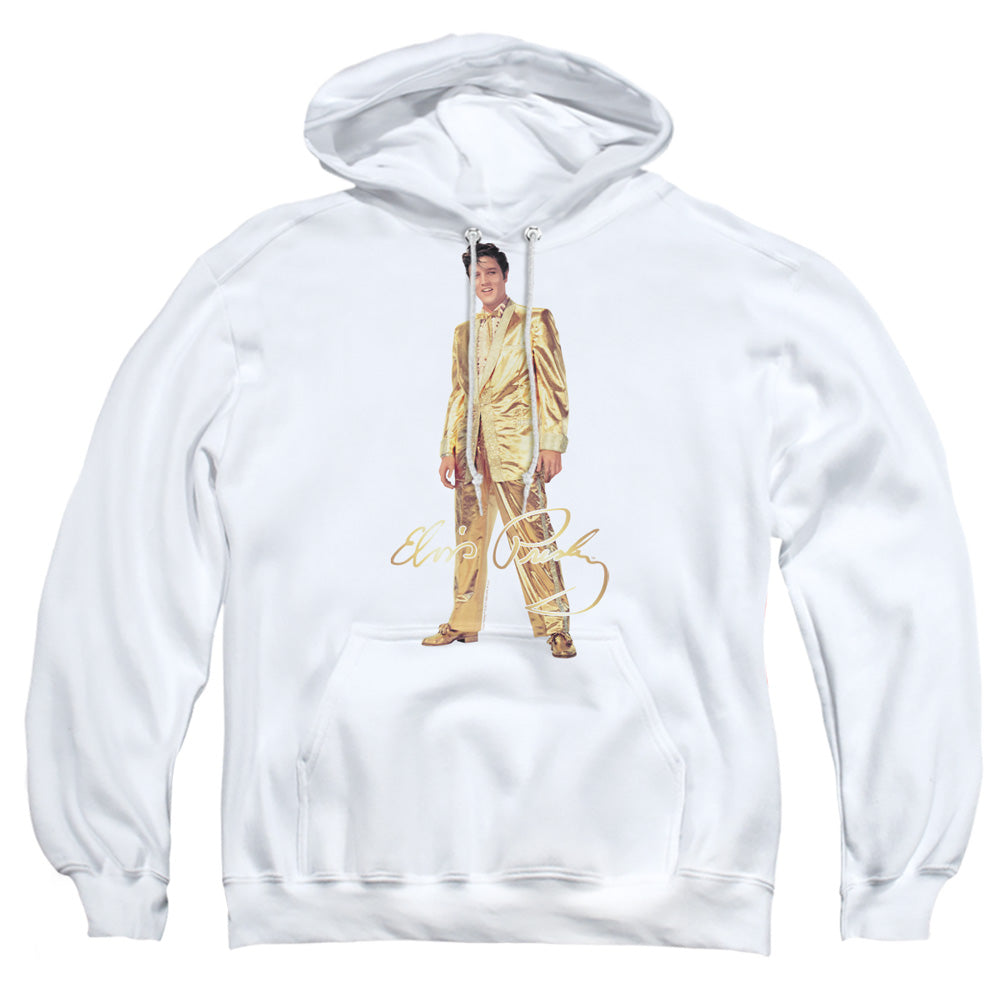 Elvis Presley Gold Lame Suit Mens Hoodie White