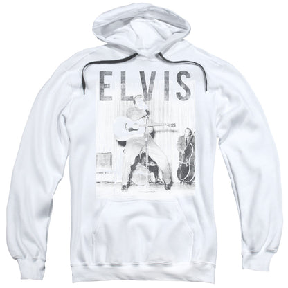 Elvis Presley With the Band Mens Hoodie White