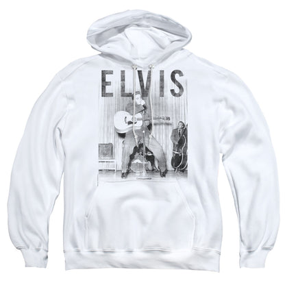 Elvis Presley With The Band Mens Hoodie White