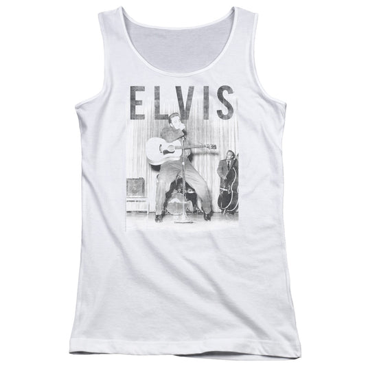 Elvis Presley With the Band Womens Tank Top Shirt White