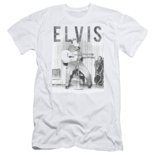 Elvis Presley With the Band Slim Fit Mens T Shirt White