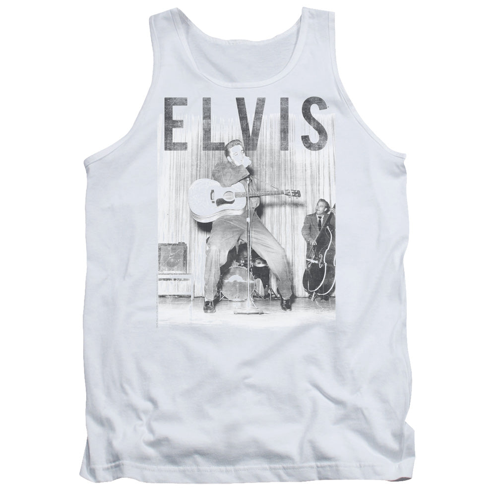 Elvis Presley With the Band Mens Tank Top Shirt White