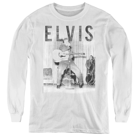 Elvis Presley With the Band Long Sleeve Kids Youth T Shirt White