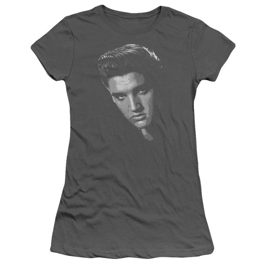 Elvis Presley American Idol Junior Sheer Cap Sleeve Womens T Shirt Charcoal