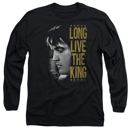 Elvis Presley Long Live the King Mens Long Sleeve Shirt Black