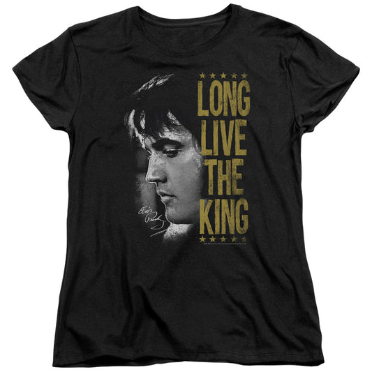 Elvis Presley Long Live the King Womens T Shirt Black