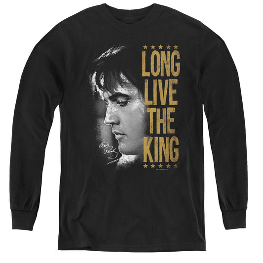 Elvis Presley Long Live the King Long Sleeve Kids Youth T Shirt Black