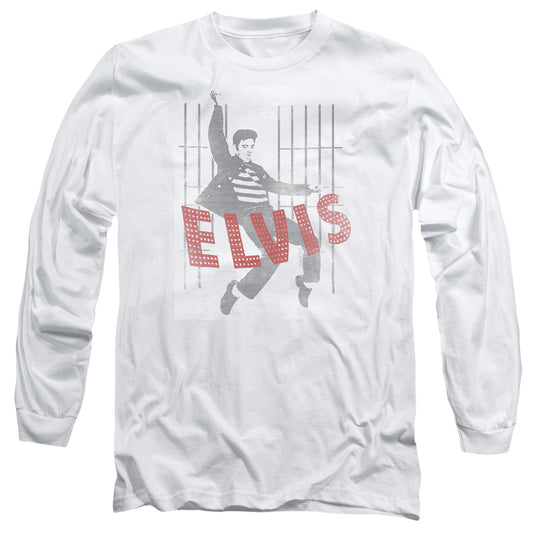 Elvis Presley Iconic Pose Mens Long Sleeve Shirt White