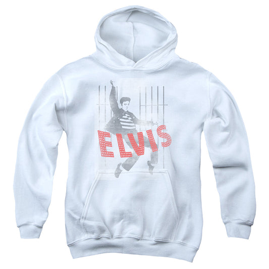 Elvis Presley Iconic Pose Kids Youth Hoodie White