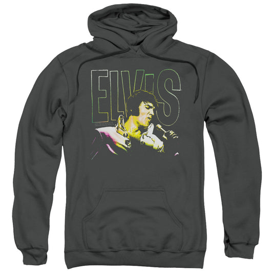 Elvis Presley Multicolored Mens Hoodie Charcoal