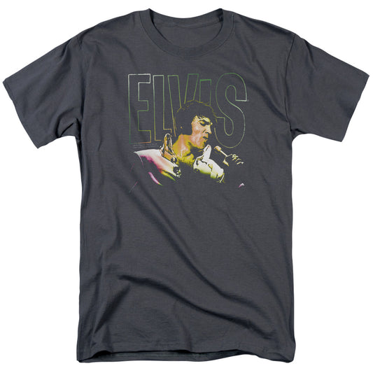 Elvis Presley Multicolored Mens T Shirt Charcoal