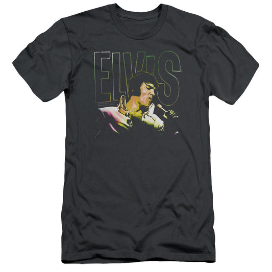 Elvis Presley Multicolored Slim Fit Mens T Shirt Charcoal