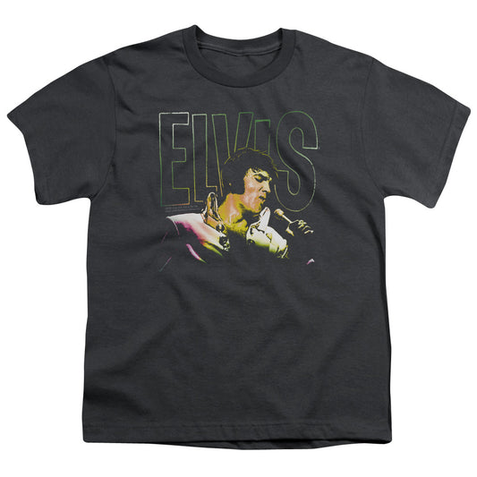 Elvis Presley Multicolored Kids Youth T Shirt Charcoal