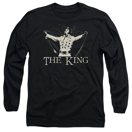 Elvis Presley Ornate King Mens Long Sleeve Shirt Black