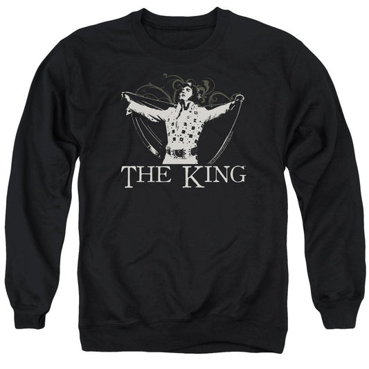 Elvis Presley Ornate King Mens Crewneck Sweatshirt Black