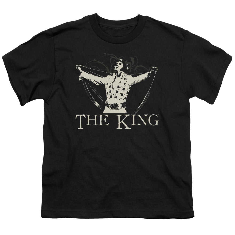 Elvis Presley Ornate King Kids Youth T Shirt Black