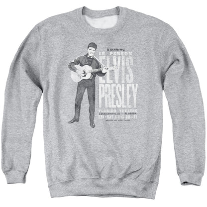 Elvis Presley in Person Mens Crewneck Sweatshirt Athletic Heather