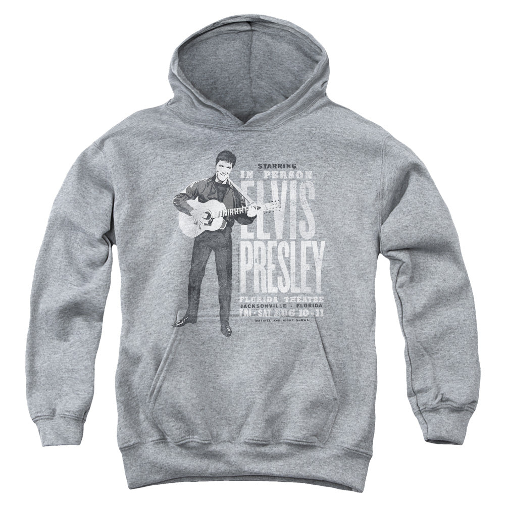 Elvis Presley in Person Kids Youth Hoodie Heather