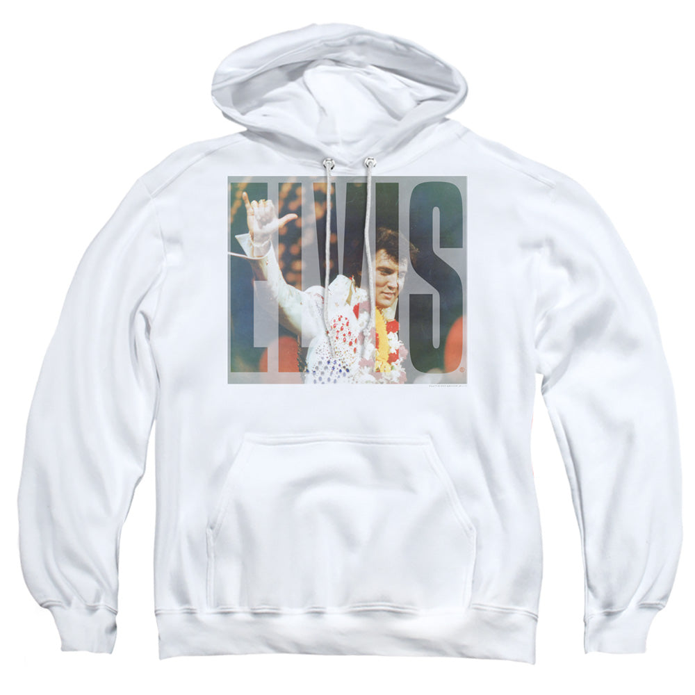 Elvis Presley Aloha Knockout Mens Hoodie White Officially Licensed