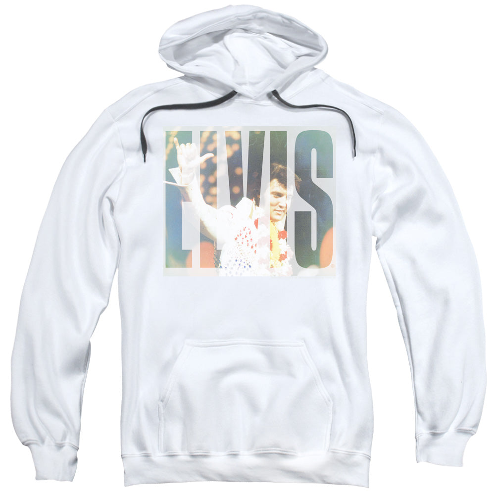 Elvis Presley Aloha Knockout Mens Hoodie White