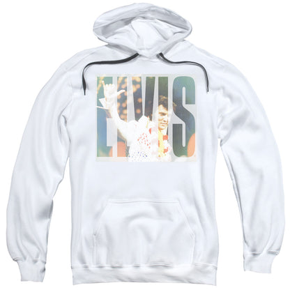Elvis Presley Aloha Knockout Mens Hoodie White