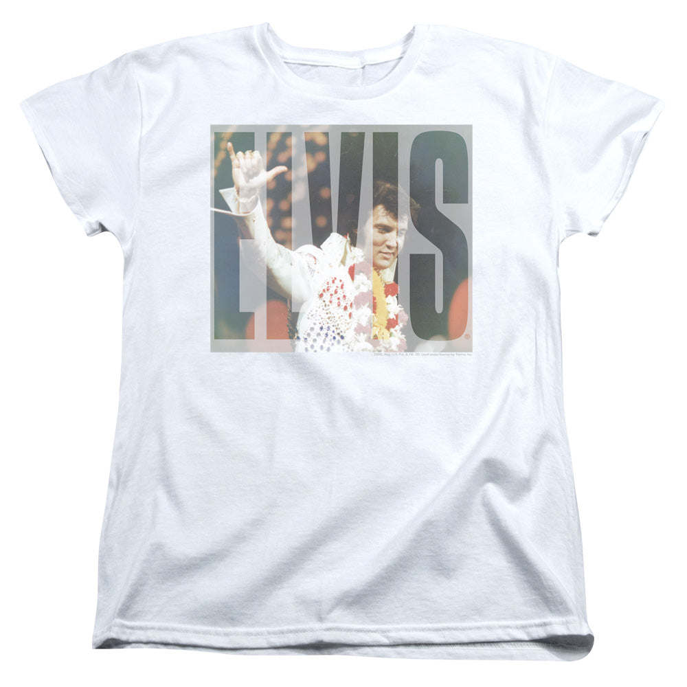Elvis Presley Aloha Knockout Womens T Shirt White