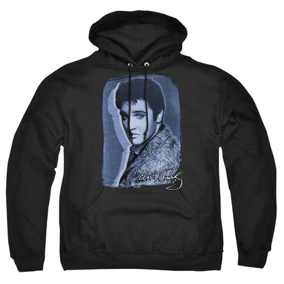 Elvis Presley Overlay Mens Hoodie Black Officially Licensed