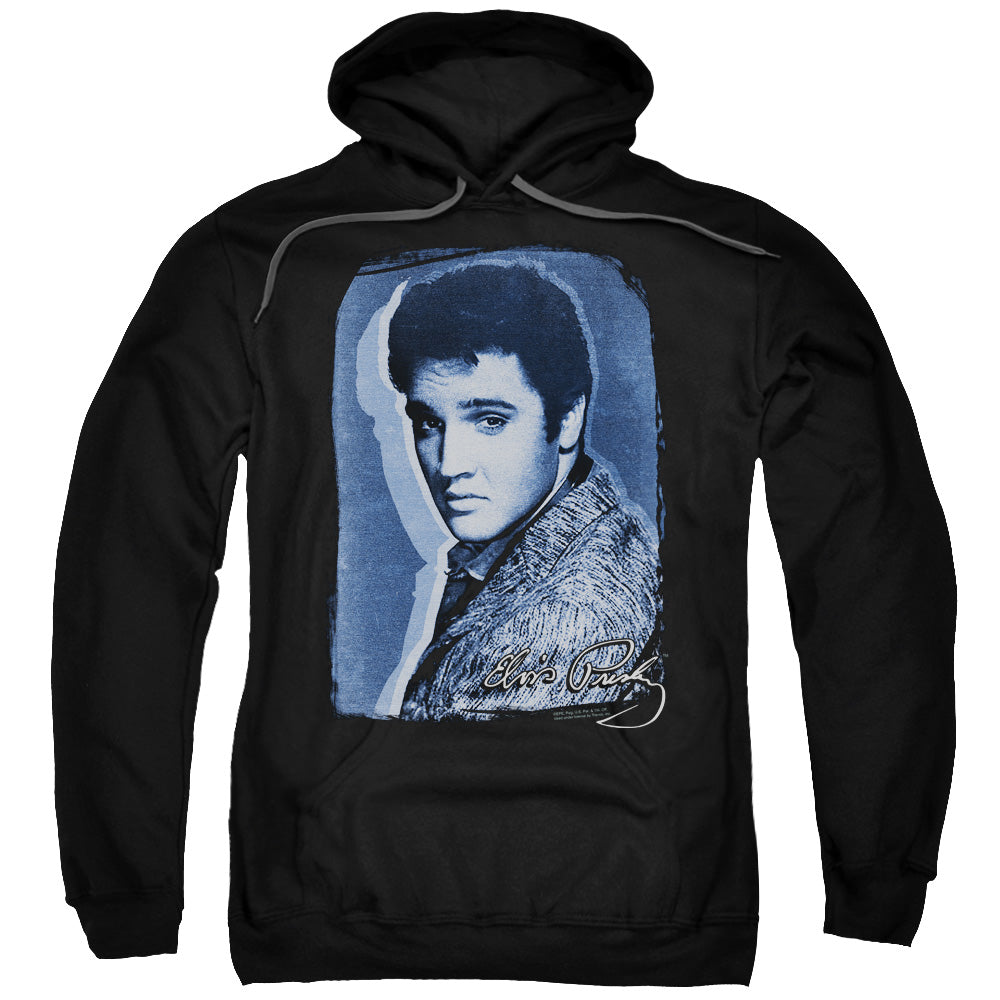 Elvis Presley Overlay Mens Hoodie Black