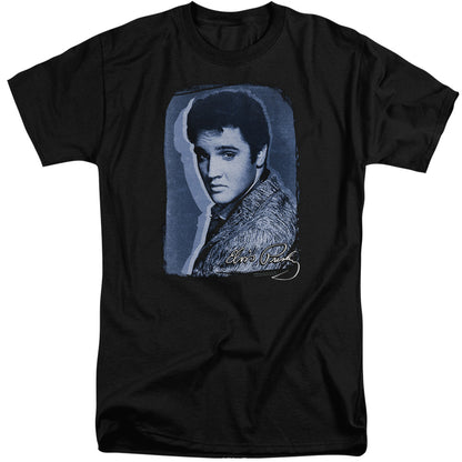 Elvis Presley Overlay Mens Tall T Shirt Black