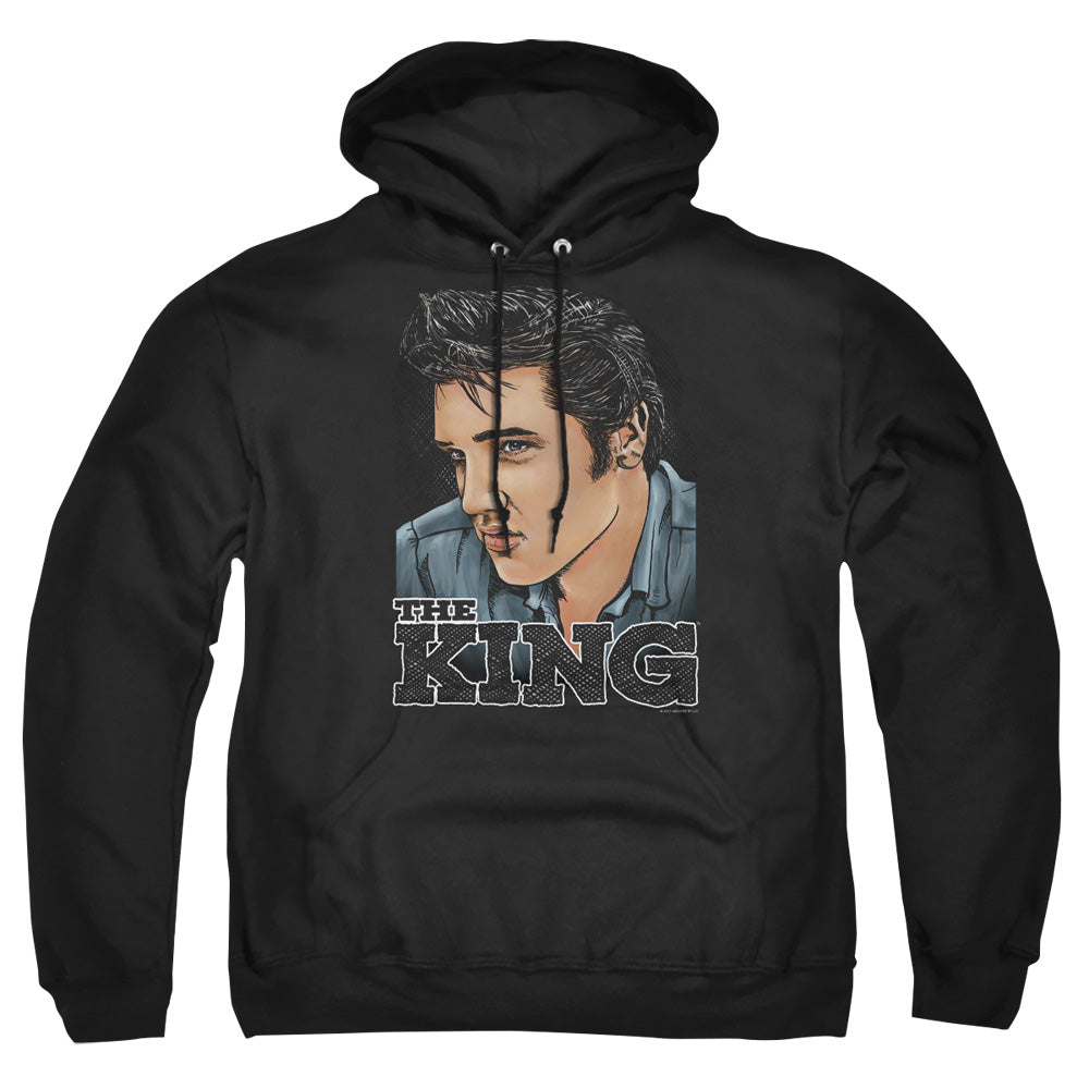Elvis Presley Graphic King Mens Hoodie Black Officially Licensed