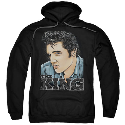 Elvis Presley Graphic King Mens Hoodie Black