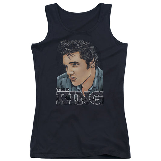 Elvis Presley Graphic King Womens Tank Top Shirt Black