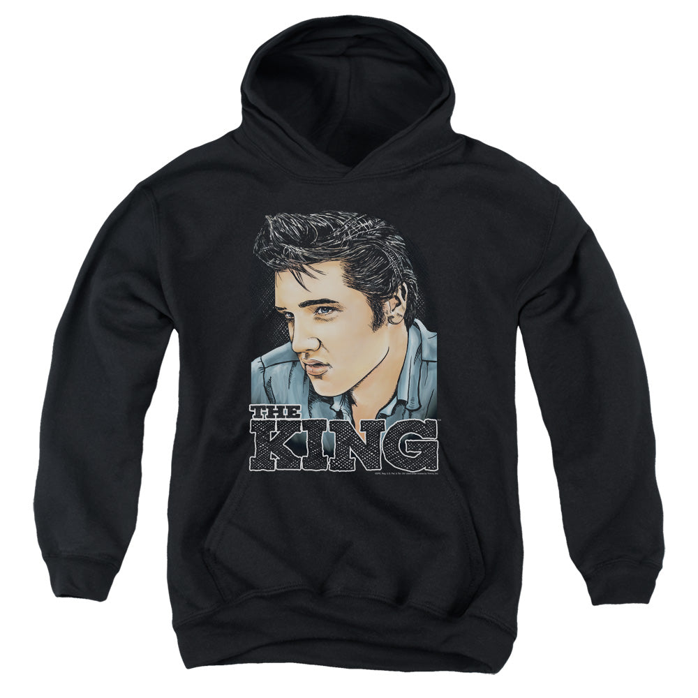 Elvis Presley Graphic King Kids Youth Hoodie Black