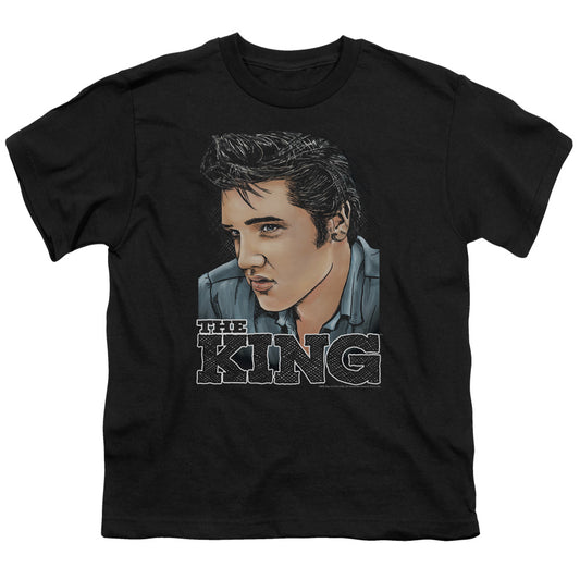Elvis Presley Graphic King Kids Youth T Shirt Black