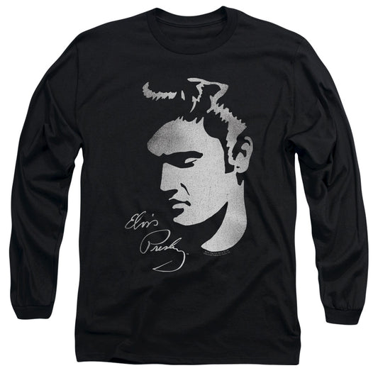Elvis Presley Simple Face Mens Long Sleeve Shirt Black