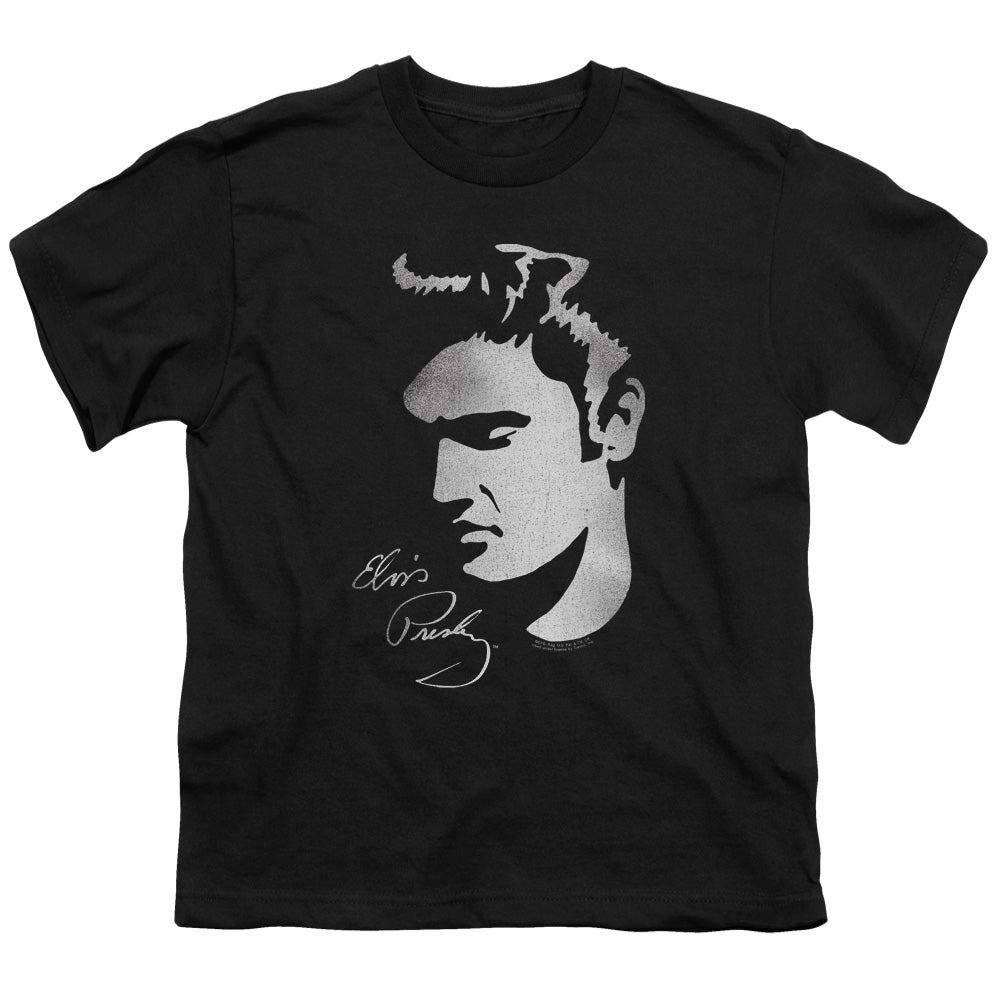 Elvis Presley Simple Face Kids Youth T Shirt Black