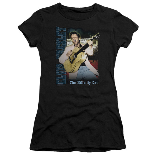 Elvis Presley Memphis Junior Sheer Cap Sleeve Womens T Shirt Black