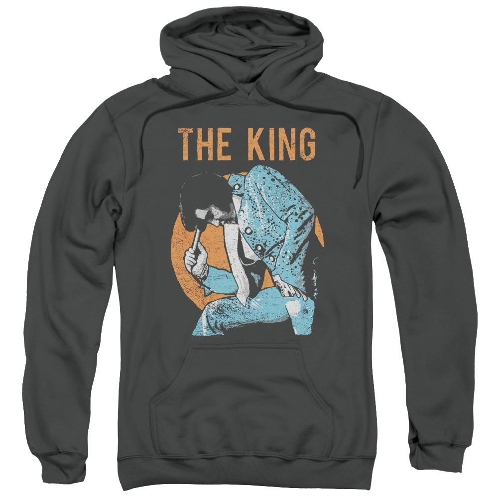 Elvis Presley Mic in Hand Mens Hoodie Charcoal