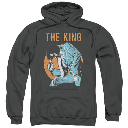 Elvis Presley Mic in Hand Mens Hoodie Charcoal