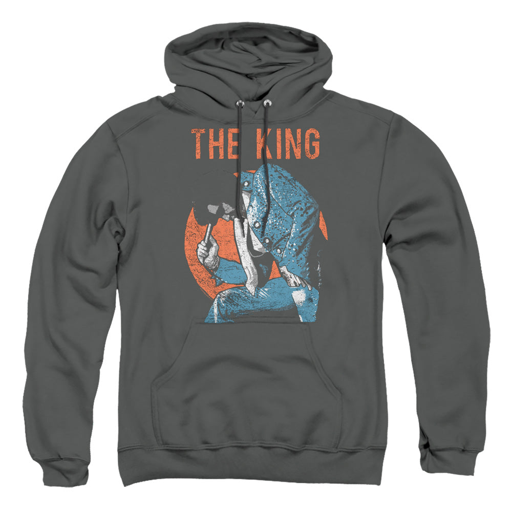 Elvis Presley Mic In Hand Mens Hoodie Charcoal Officially Licensed