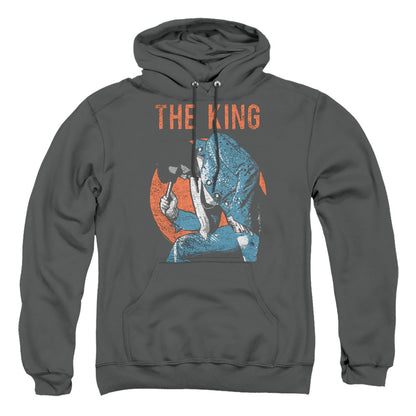 Elvis Presley Mic In Hand Mens Hoodie Charcoal Officially Licensed