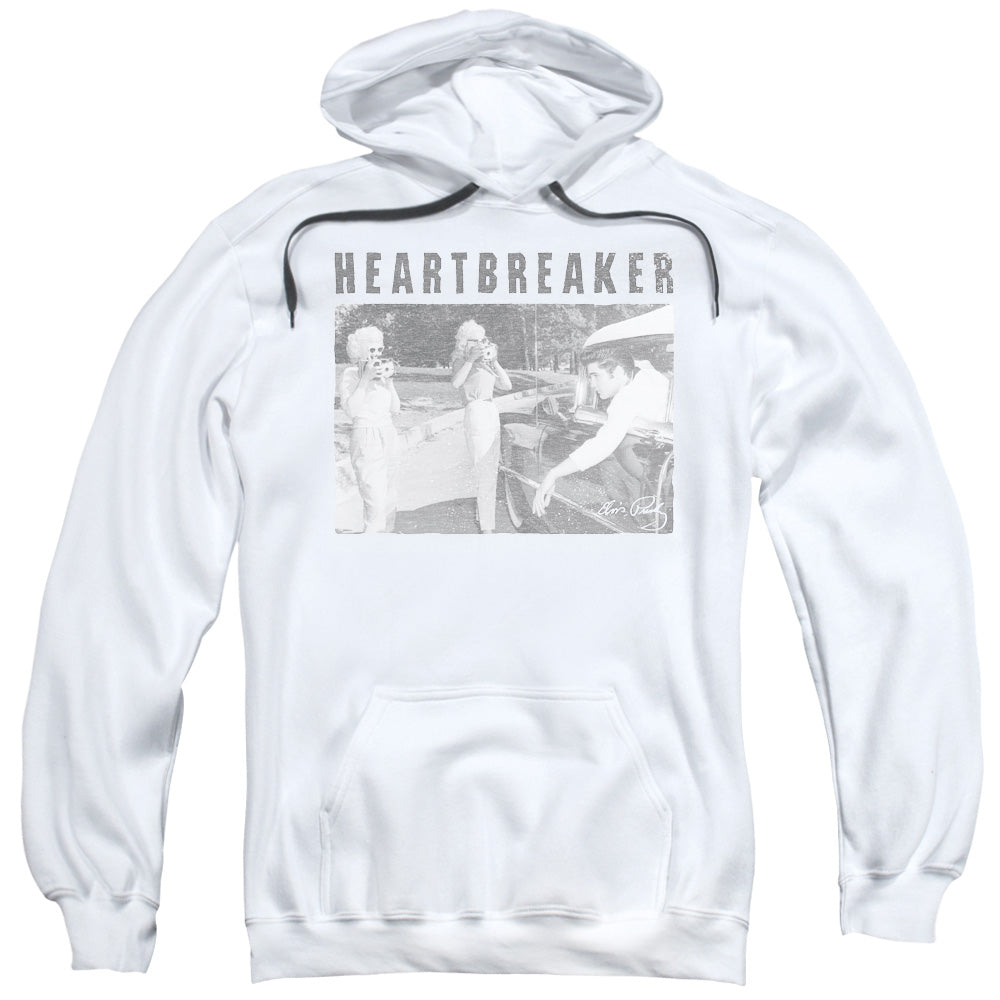 Elvis Presley Heartbreaker Mens Hoodie White