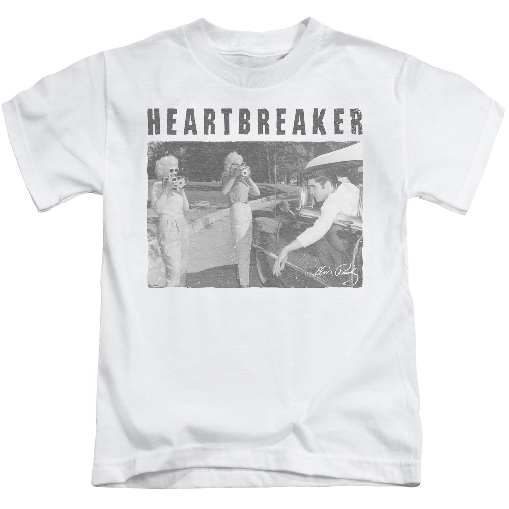 Elvis Presley Heartbreaker Juvenile Kids Youth T Shirt White 