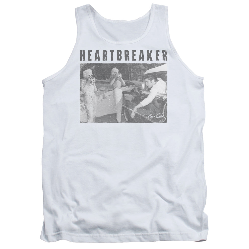 Elvis Presley Heartbreaker Mens Tank Top Shirt White